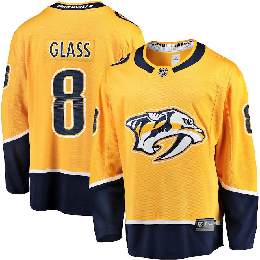 Men Nashville Predators #8 Cody Glass Fanatics Branded Gold Home Breakaway Player NHL Jersey